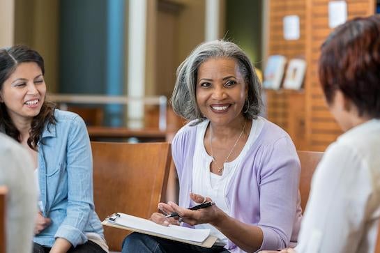 Mental Health Nursing student speaking with patients