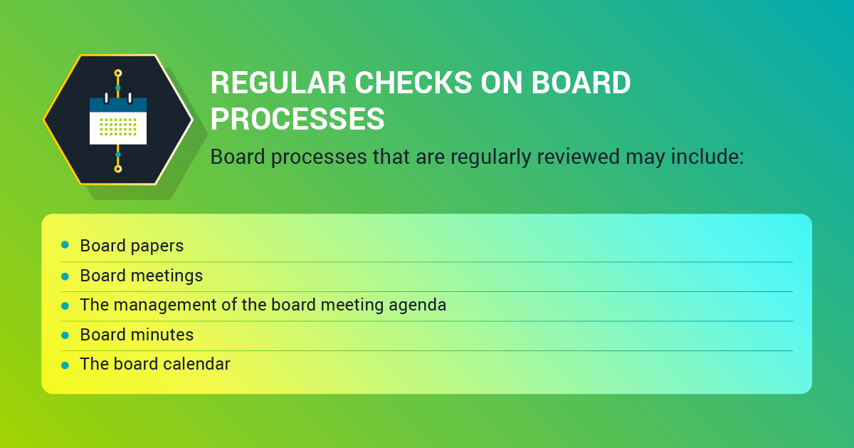 Regular checks on board processes corporate governance