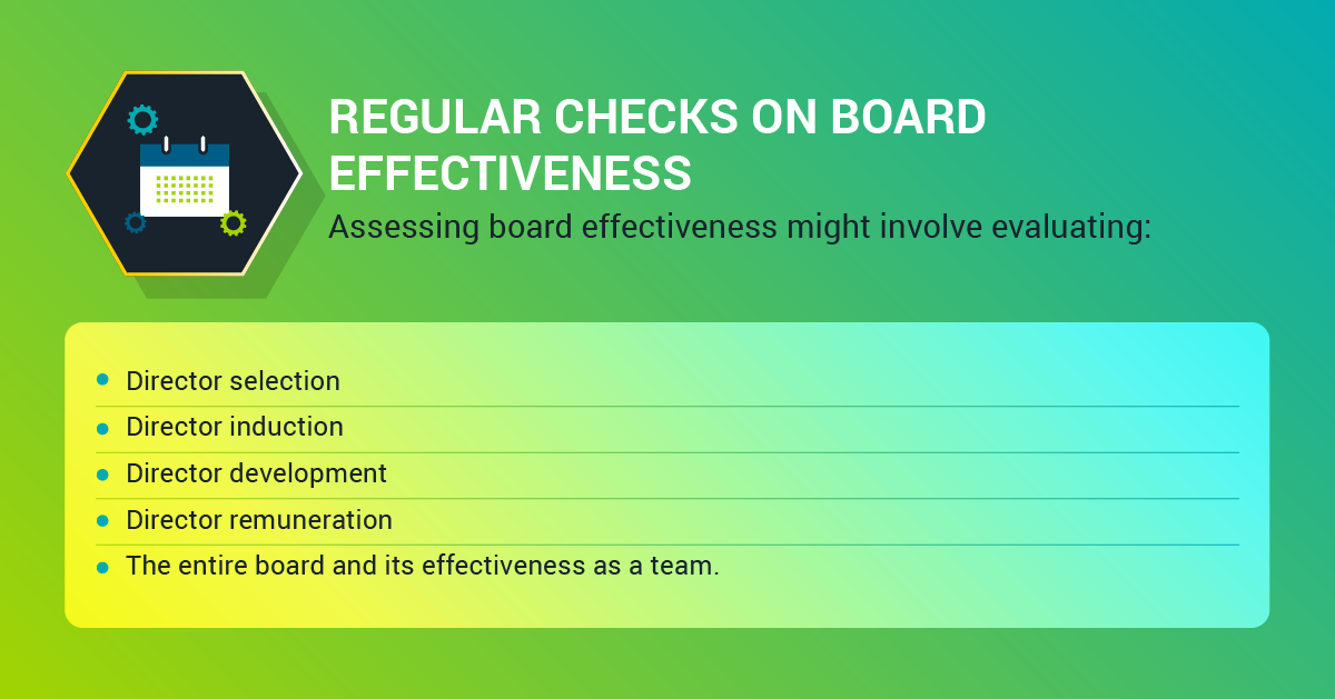 Regular checks on board effectiveness corporate governance