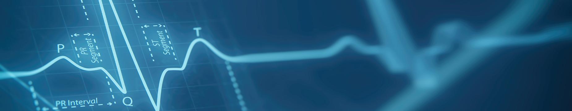 A blue background featuring a heartbeat line, symbolizing life and vitality.