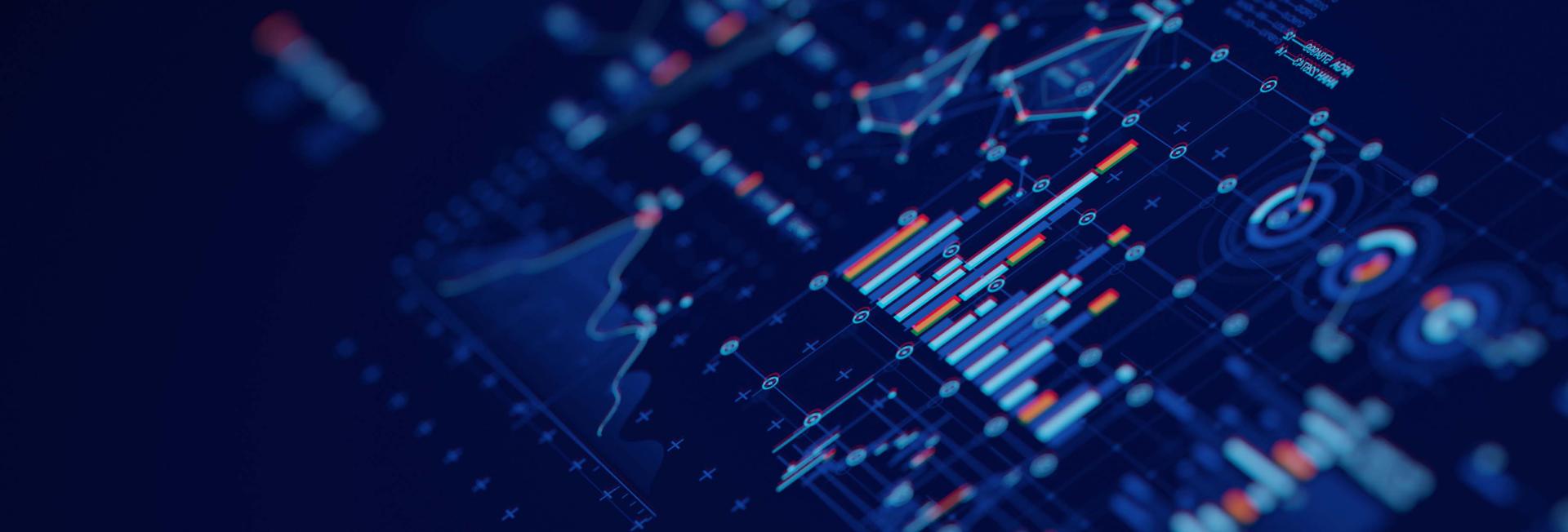 A close-up view of a computer screen displaying a multitude of data and information in various formats.