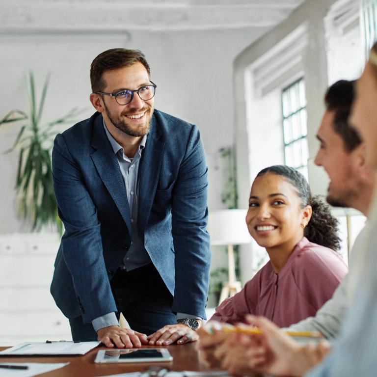 Colleagues discussing post graduate studies